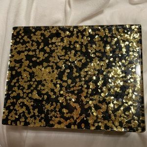 ALDO gold and black acrylic clutch evening handbag